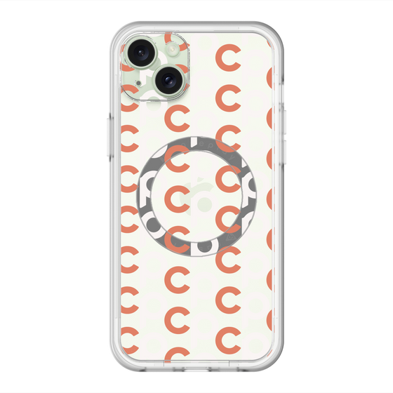 スリムプロテクションプレミアムケース with MagSafe［ オリジナル - CASEPLAYイニシャル総柄 - オレンジ ］