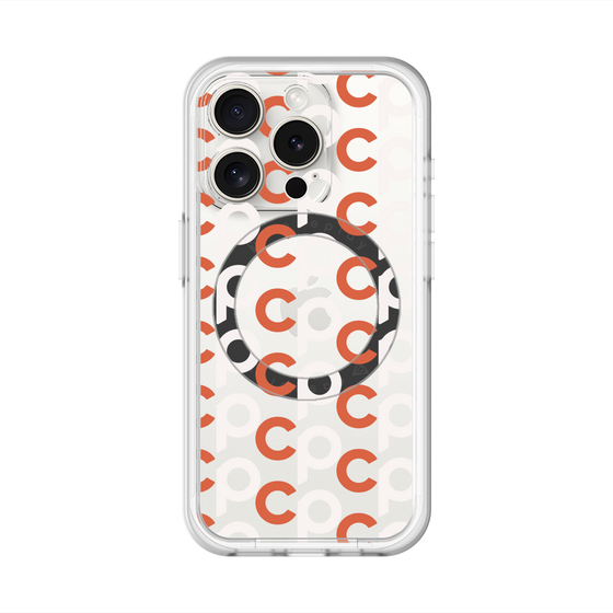 スリムプロテクションプレミアムケース with MagSafe［ オリジナル - CASEPLAYイニシャル総柄 - オレンジ ］