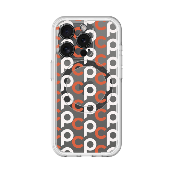 スリムプロテクションプレミアムケース with MagSafe［ オリジナル - CASEPLAYイニシャル総柄 - オレンジ ］
