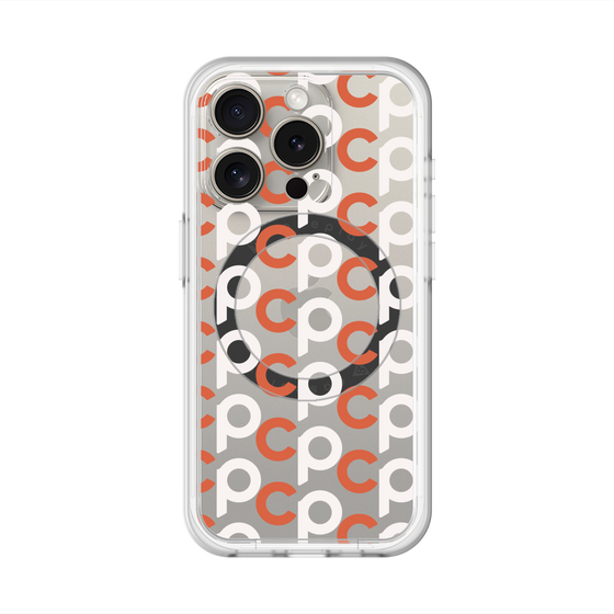 スリムプロテクションプレミアムケース with MagSafe［ オリジナル - CASEPLAYイニシャル総柄 - オレンジ ］