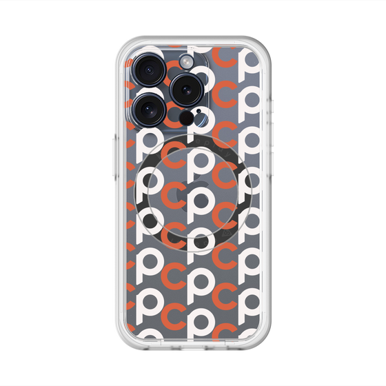 スリムプロテクションプレミアムケース with MagSafe［ オリジナル - CASEPLAYイニシャル総柄 - オレンジ ］