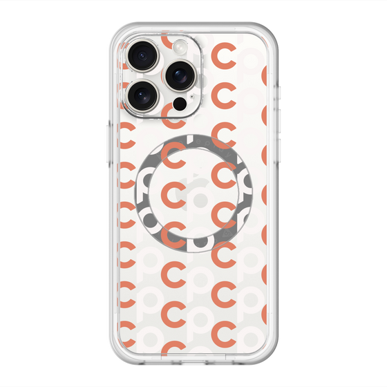 スリムプロテクションプレミアムケース with MagSafe［ オリジナル - CASEPLAYイニシャル総柄 - オレンジ ］
