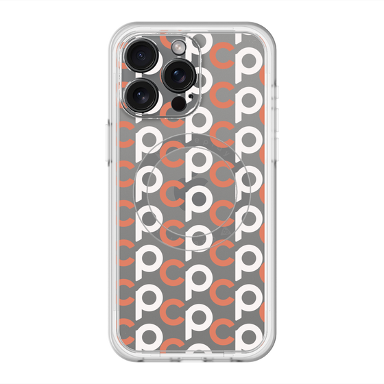 スリムプロテクションプレミアムケース with MagSafe［ オリジナル - CASEPLAYイニシャル総柄 - オレンジ ］