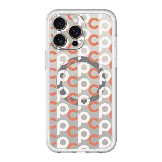 スリムプロテクションプレミアムケース with MagSafe［ オリジナル - CASEPLAYイニシャル総柄 - オレンジ ］