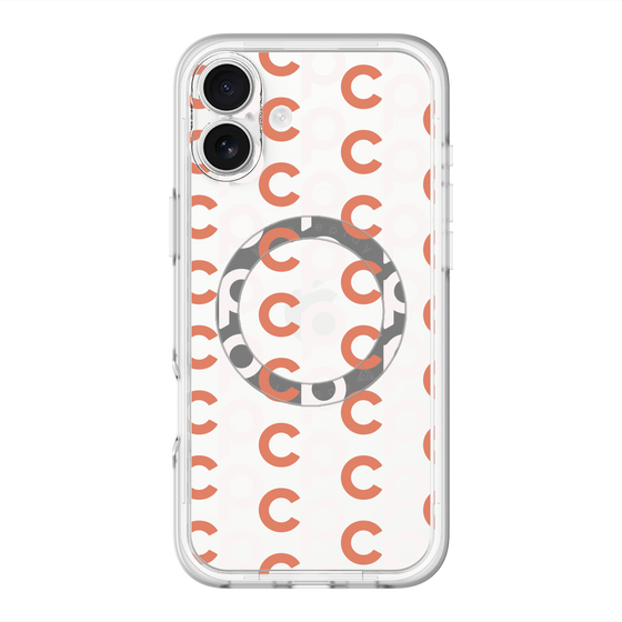 スリムプロテクションプレミアムケース with MagSafe［ オリジナル - CASEPLAYイニシャル総柄 - オレンジ ］