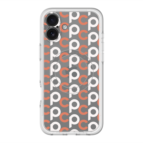 スリムプロテクションプレミアムケース with MagSafe［ オリジナル - CASEPLAYイニシャル総柄 - オレンジ ］