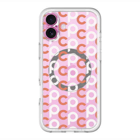 スリムプロテクションプレミアムケース with MagSafe［ オリジナル - CASEPLAYイニシャル総柄 - オレンジ ］