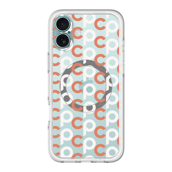 スリムプロテクションプレミアムケース with MagSafe［ オリジナル - CASEPLAYイニシャル総柄 - オレンジ ］