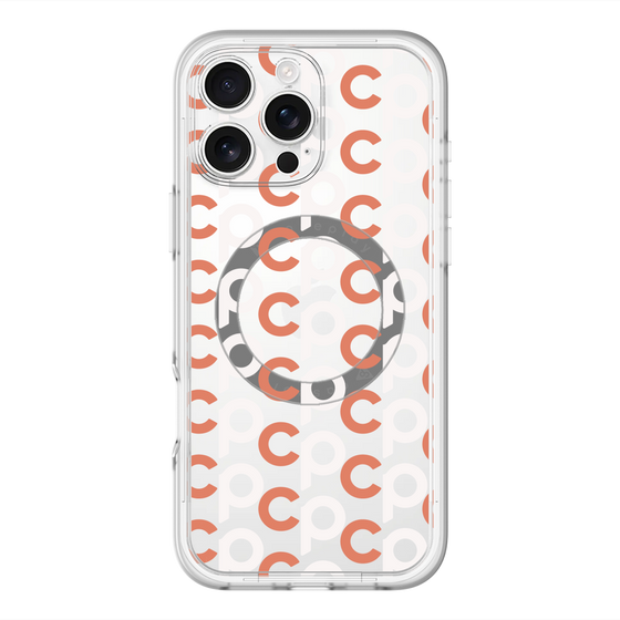 スリムプロテクションプレミアムケース with MagSafe［ オリジナル - CASEPLAYイニシャル総柄 - オレンジ ］