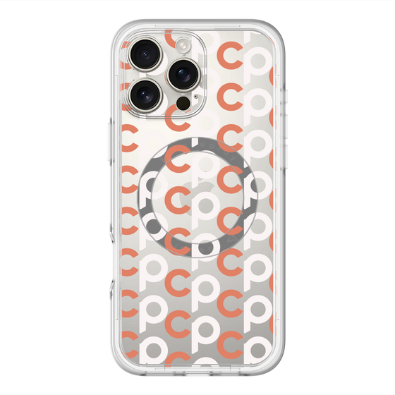 スリムプロテクションプレミアムケース with MagSafe［ オリジナル - CASEPLAYイニシャル総柄 - オレンジ ］