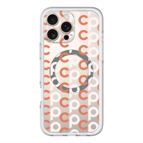 スリムプロテクションプレミアムケース with MagSafe［ オリジナル - CASEPLAYイニシャル総柄 - オレンジ ］