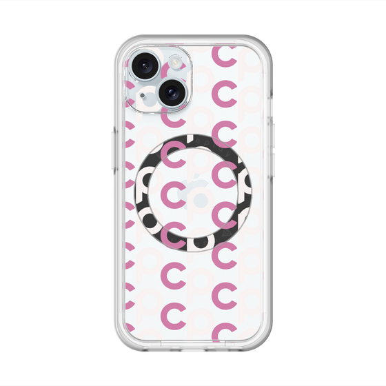 スリムプロテクションプレミアムケース with MagSafe［ オリジナル - CASEPLAYイニシャル総柄 - ピンク ］