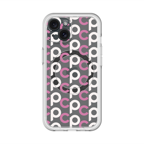スリムプロテクションプレミアムケース with MagSafe［ オリジナル - CASEPLAYイニシャル総柄 - ピンク ］