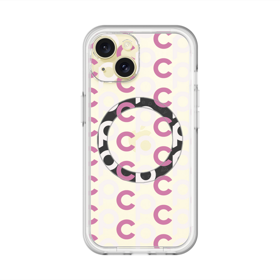 スリムプロテクションプレミアムケース with MagSafe［ オリジナル - CASEPLAYイニシャル総柄 - ピンク ］