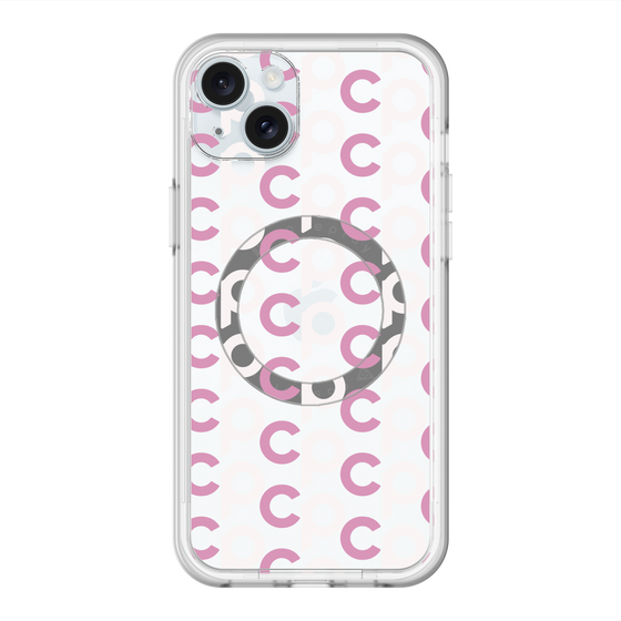 スリムプロテクションプレミアムケース with MagSafe［ オリジナル - CASEPLAYイニシャル総柄 - ピンク ］