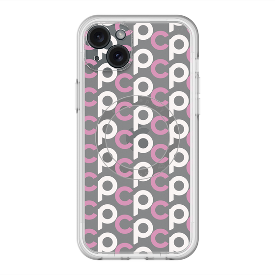 スリムプロテクションプレミアムケース with MagSafe［ オリジナル - CASEPLAYイニシャル総柄 - ピンク ］