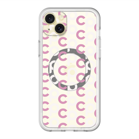 スリムプロテクションプレミアムケース with MagSafe［ オリジナル - CASEPLAYイニシャル総柄 - ピンク ］