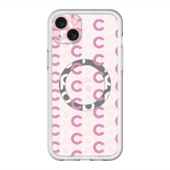 スリムプロテクションプレミアムケース with MagSafe［ オリジナル - CASEPLAYイニシャル総柄 - ピンク ］