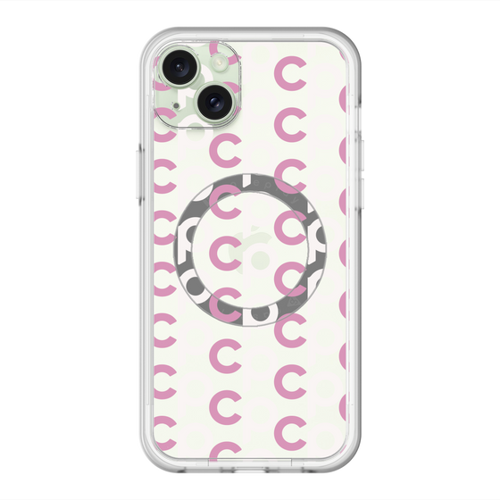 スリムプロテクションプレミアムケース with MagSafe［ オリジナル - CASEPLAYイニシャル総柄 - ピンク ］