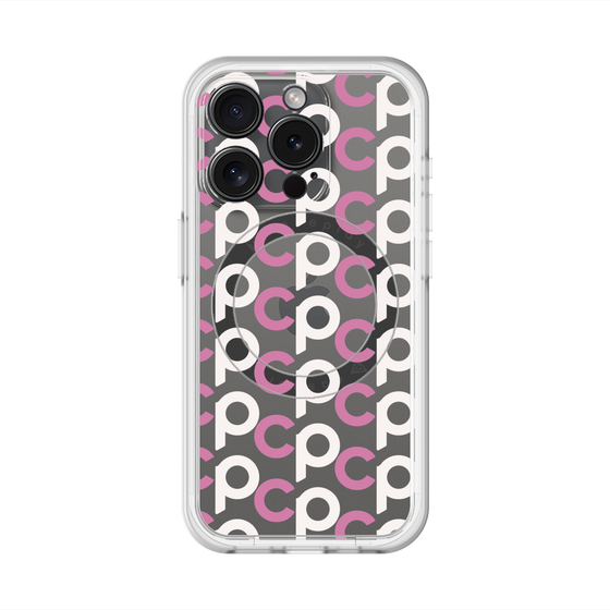 スリムプロテクションプレミアムケース with MagSafe［ オリジナル - CASEPLAYイニシャル総柄 - ピンク ］