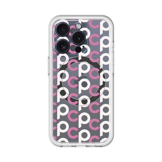 スリムプロテクションプレミアムケース with MagSafe［ オリジナル - CASEPLAYイニシャル総柄 - ピンク ］