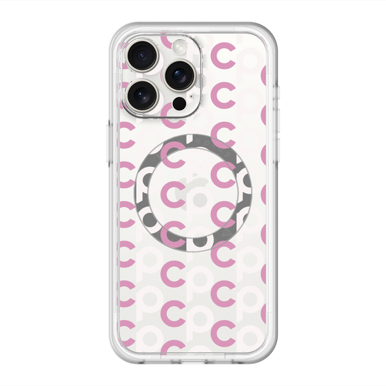 スリムプロテクションプレミアムケース with MagSafe［ オリジナル - CASEPLAYイニシャル総柄 - ピンク ］