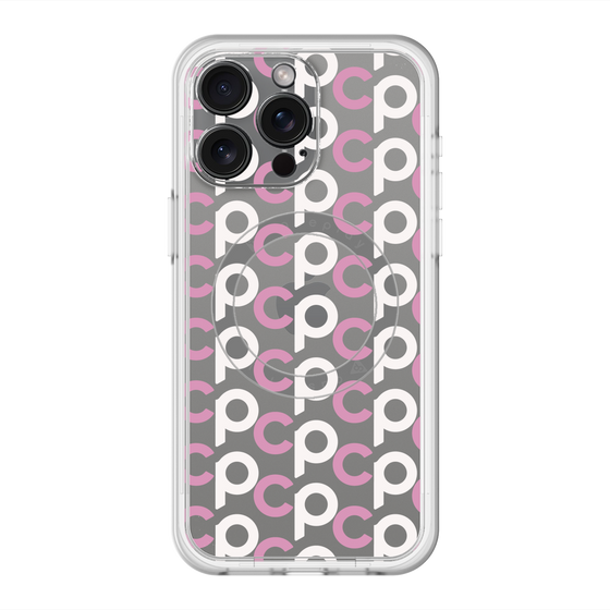 スリムプロテクションプレミアムケース with MagSafe［ オリジナル - CASEPLAYイニシャル総柄 - ピンク ］