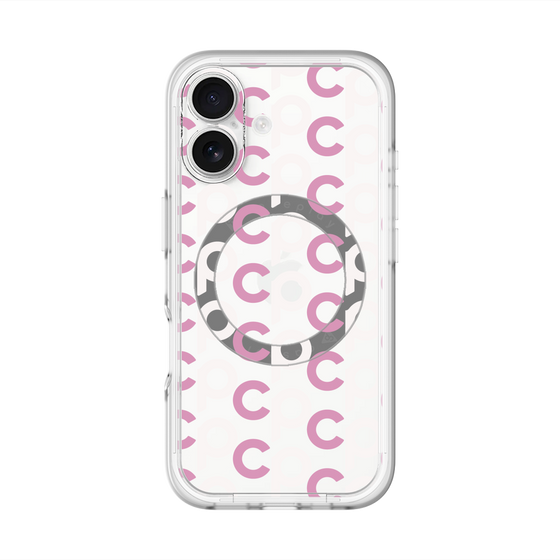 スリムプロテクションプレミアムケース with MagSafe［ オリジナル - CASEPLAYイニシャル総柄 - ピンク ］
