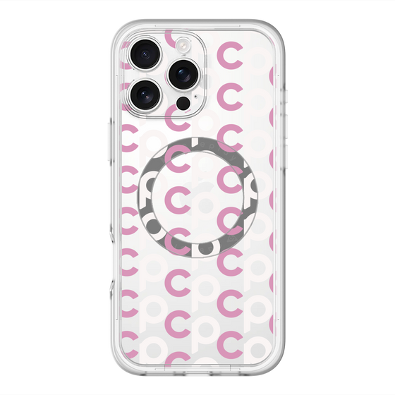 スリムプロテクションプレミアムケース with MagSafe［ オリジナル - CASEPLAYイニシャル総柄 - ピンク ］
