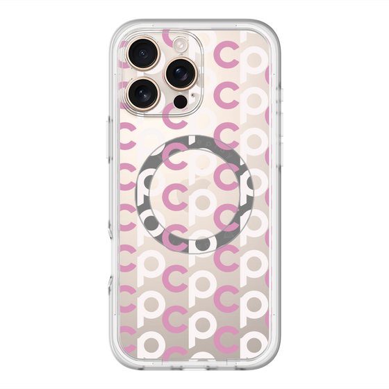 スリムプロテクションプレミアムケース with MagSafe［ オリジナル - CASEPLAYイニシャル総柄 - ピンク ］