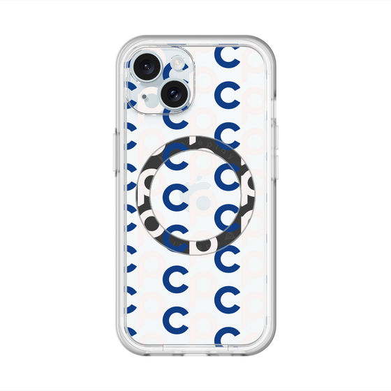 スリムプロテクションプレミアムケース with MagSafe［ オリジナル - CASEPLAYイニシャル総柄 - ネイビー ］