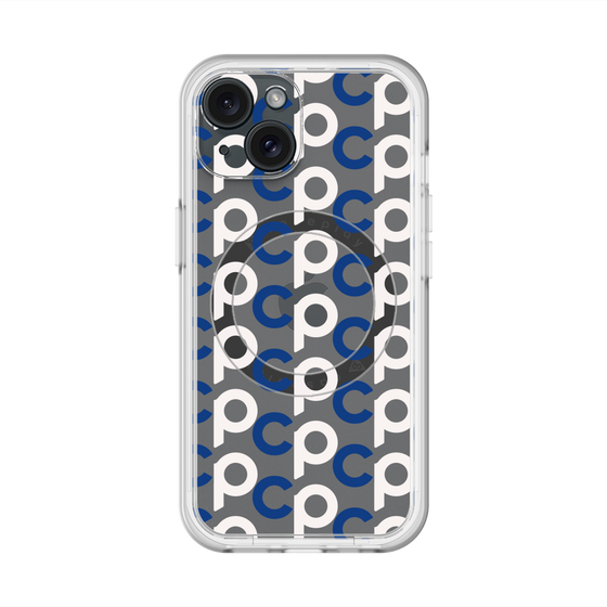 スリムプロテクションプレミアムケース with MagSafe［ オリジナル - CASEPLAYイニシャル総柄 - ネイビー ］