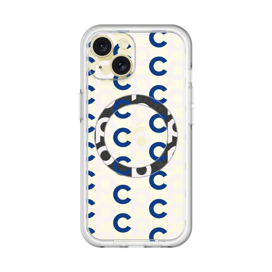 スリムプロテクションプレミアムケース with MagSafe［ オリジナル - CASEPLAYイニシャル総柄 - ネイビー ］