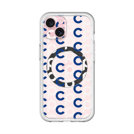 スリムプロテクションプレミアムケース with MagSafe［ オリジナル - CASEPLAYイニシャル総柄 - ネイビー ］