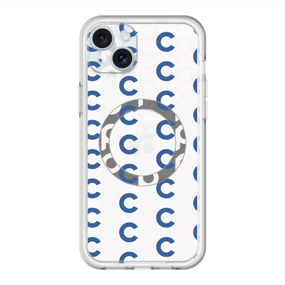 スリムプロテクションプレミアムケース with MagSafe［ オリジナル - CASEPLAYイニシャル総柄 - ネイビー ］