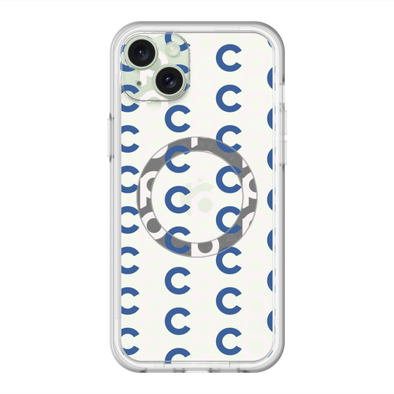 スリムプロテクションプレミアムケース with MagSafe［ オリジナル - CASEPLAYイニシャル総柄 - ネイビー ］