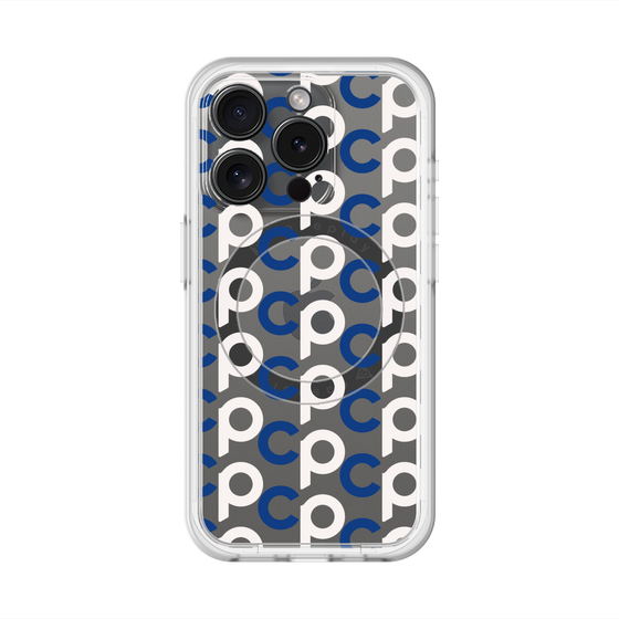 スリムプロテクションプレミアムケース with MagSafe［ オリジナル - CASEPLAYイニシャル総柄 - ネイビー ］