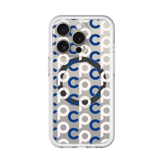 スリムプロテクションプレミアムケース with MagSafe［ オリジナル - CASEPLAYイニシャル総柄 - ネイビー ］