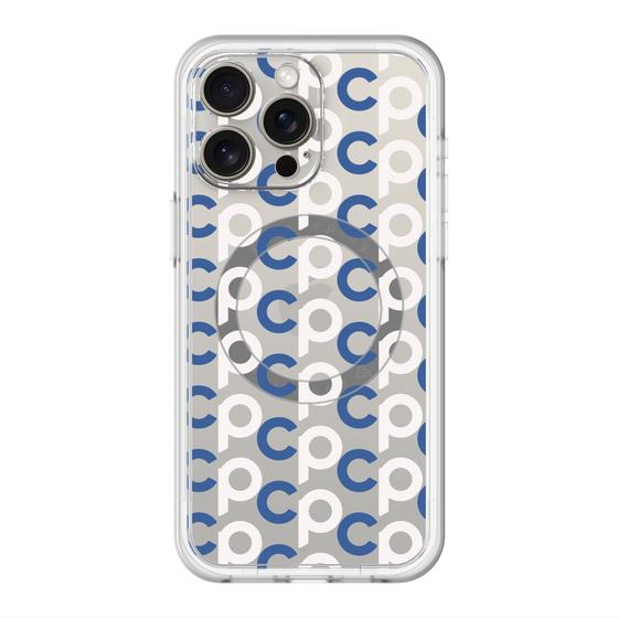 スリムプロテクションプレミアムケース with MagSafe［ オリジナル - CASEPLAYイニシャル総柄 - ネイビー ］