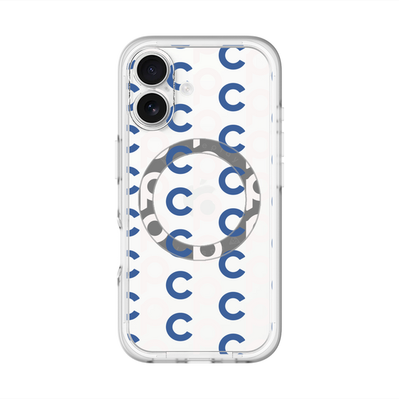 スリムプロテクションプレミアムケース with MagSafe［ オリジナル - CASEPLAYイニシャル総柄 - ネイビー ］