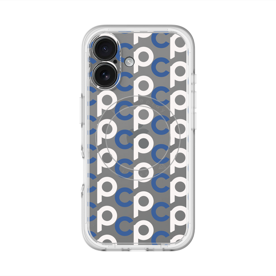 スリムプロテクションプレミアムケース with MagSafe［ オリジナル - CASEPLAYイニシャル総柄 - ネイビー ］