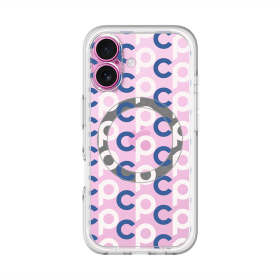 スリムプロテクションプレミアムケース with MagSafe［ オリジナル - CASEPLAYイニシャル総柄 - ネイビー ］