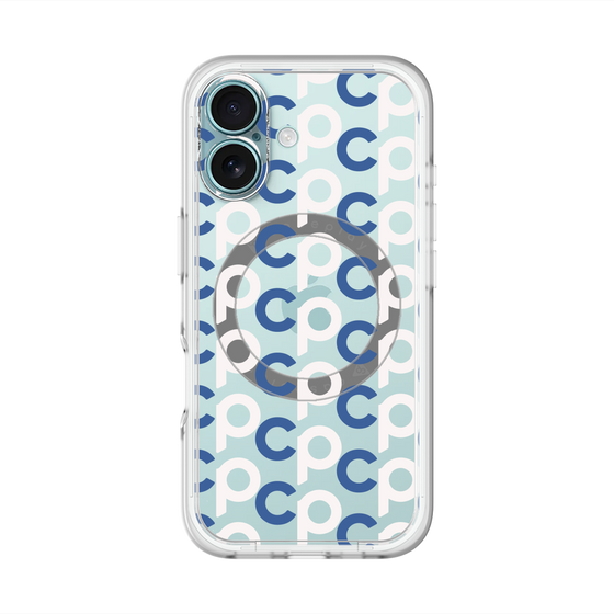 スリムプロテクションプレミアムケース with MagSafe［ オリジナル - CASEPLAYイニシャル総柄 - ネイビー ］