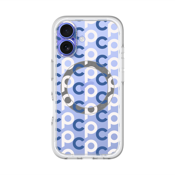 スリムプロテクションプレミアムケース with MagSafe［ オリジナル - CASEPLAYイニシャル総柄 - ネイビー ］