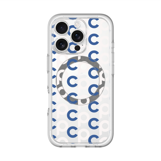 スリムプロテクションプレミアムケース with MagSafe［ オリジナル - CASEPLAYイニシャル総柄 - ネイビー ］