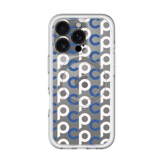 スリムプロテクションプレミアムケース with MagSafe［ オリジナル - CASEPLAYイニシャル総柄 - ネイビー ］