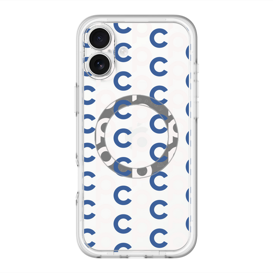 スリムプロテクションプレミアムケース with MagSafe［ オリジナル - CASEPLAYイニシャル総柄 - ネイビー ］