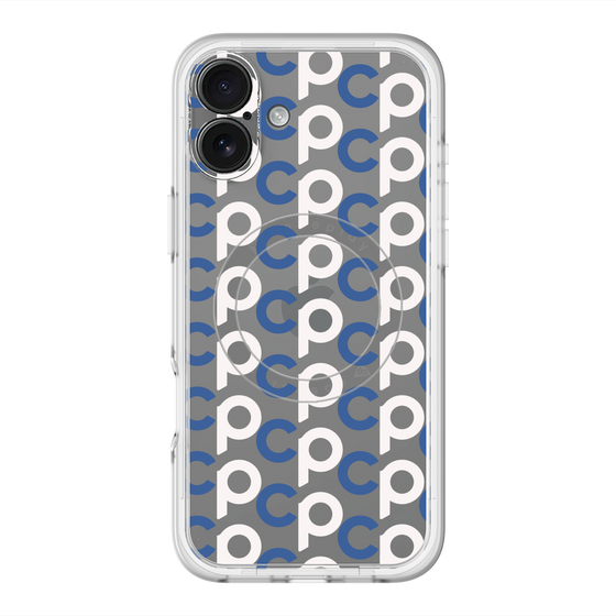 スリムプロテクションプレミアムケース with MagSafe［ オリジナル - CASEPLAYイニシャル総柄 - ネイビー ］