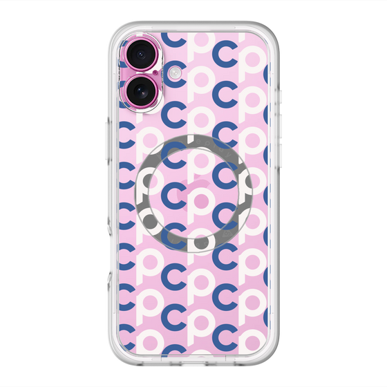 スリムプロテクションプレミアムケース with MagSafe［ オリジナル - CASEPLAYイニシャル総柄 - ネイビー ］