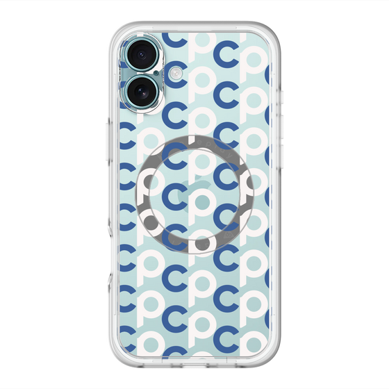 スリムプロテクションプレミアムケース with MagSafe［ オリジナル - CASEPLAYイニシャル総柄 - ネイビー ］
